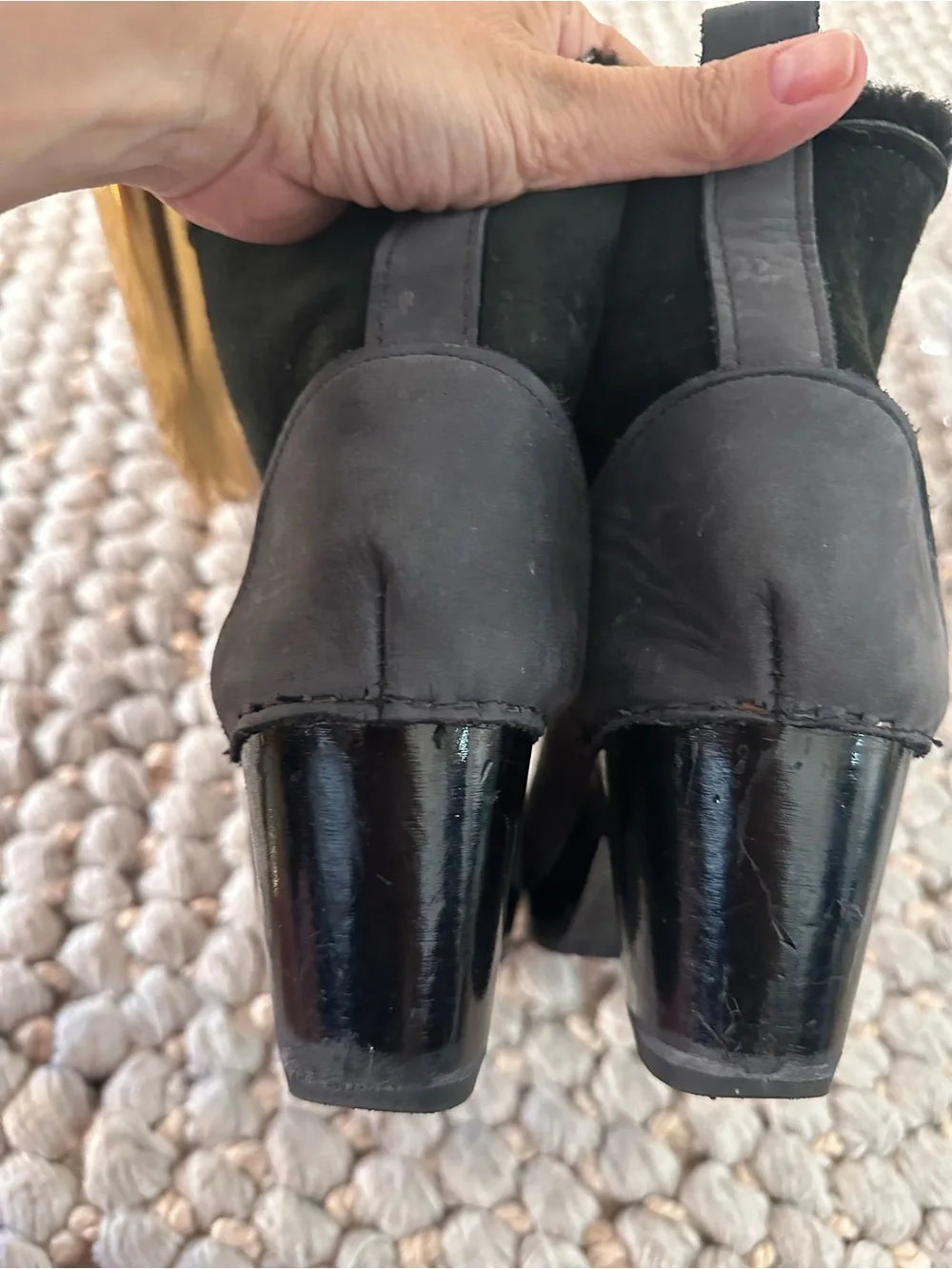 No 6 black and black 5 inch clog boot size 38